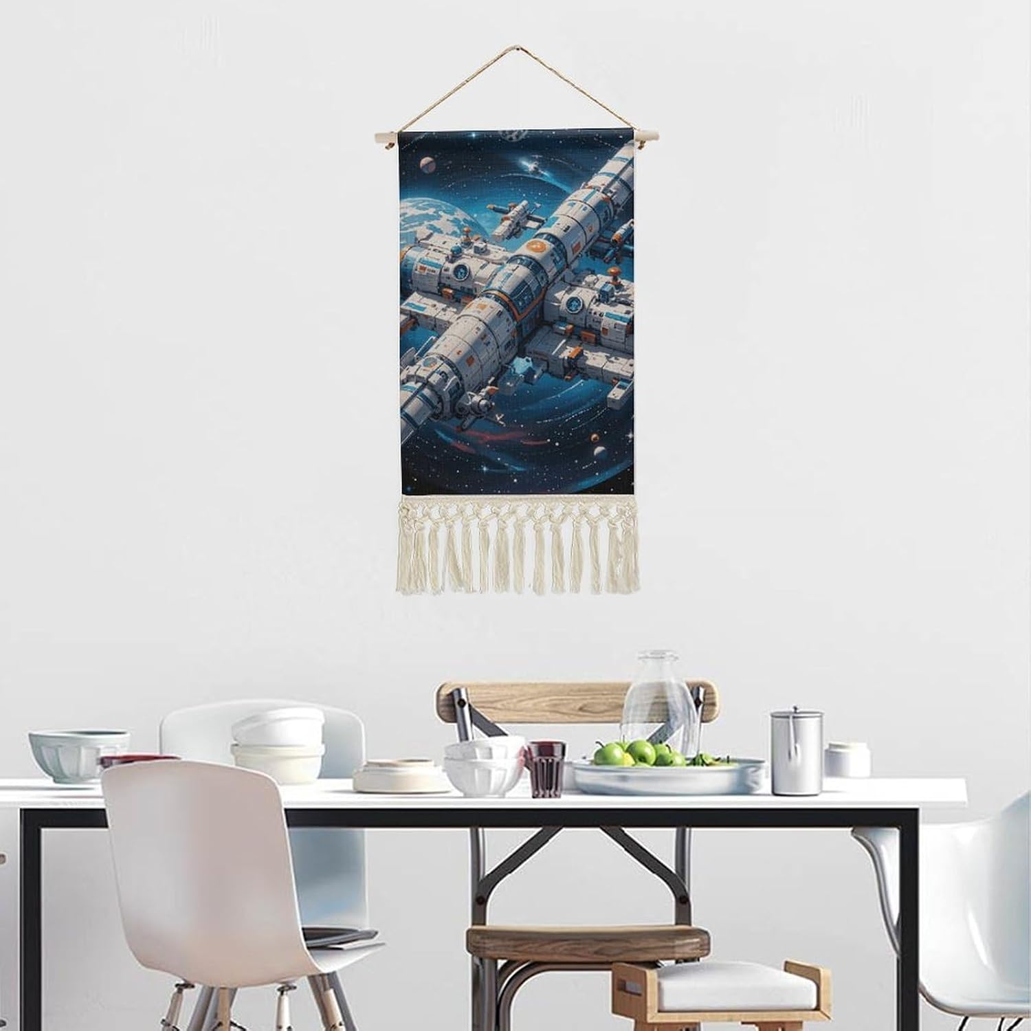 WSOIHFEC Space Academy Vintage Vertical Tapestry Wall Hanging Decor image 4