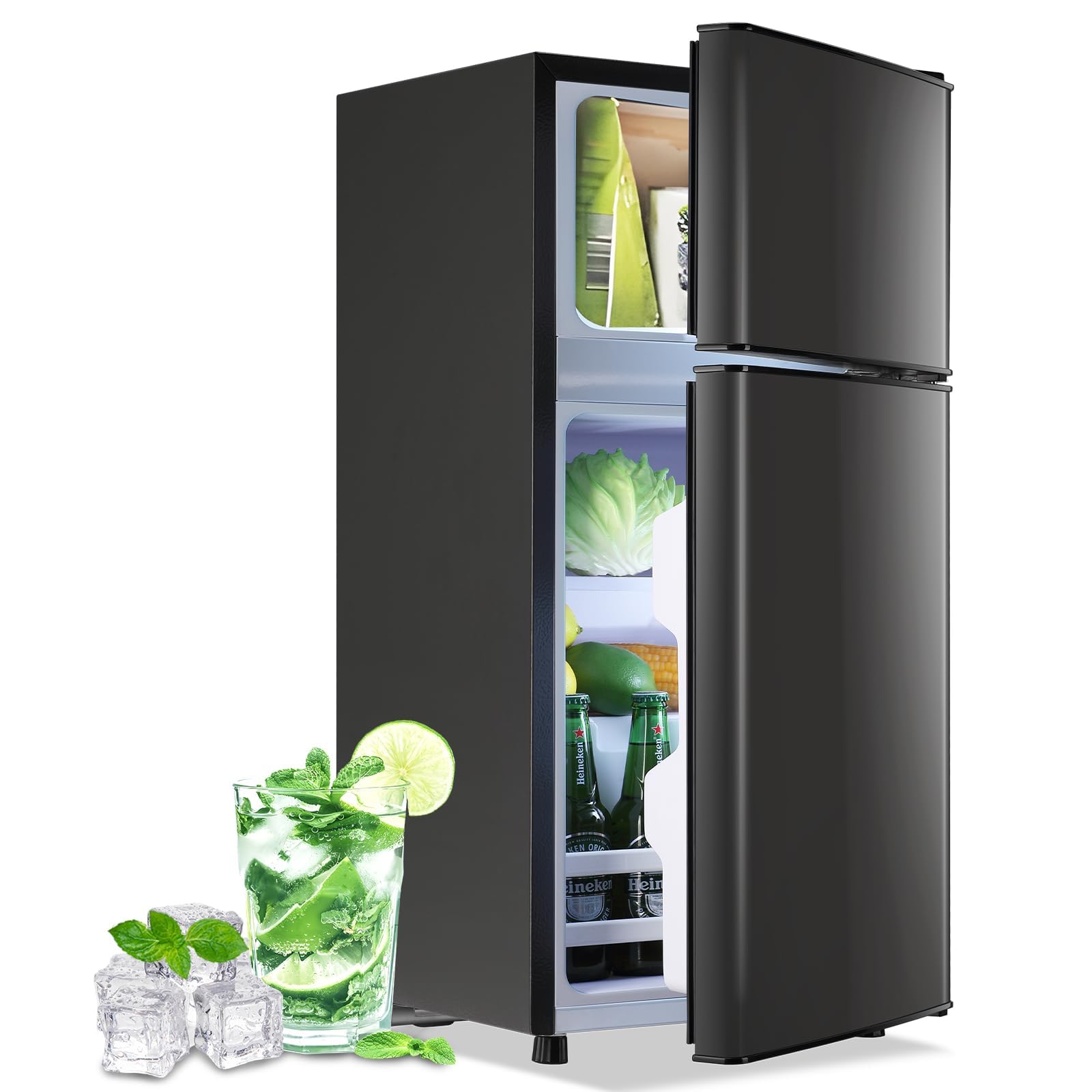 Qyrztaon RIVZ0007 2.4 cu ft Compact Freezer Gray