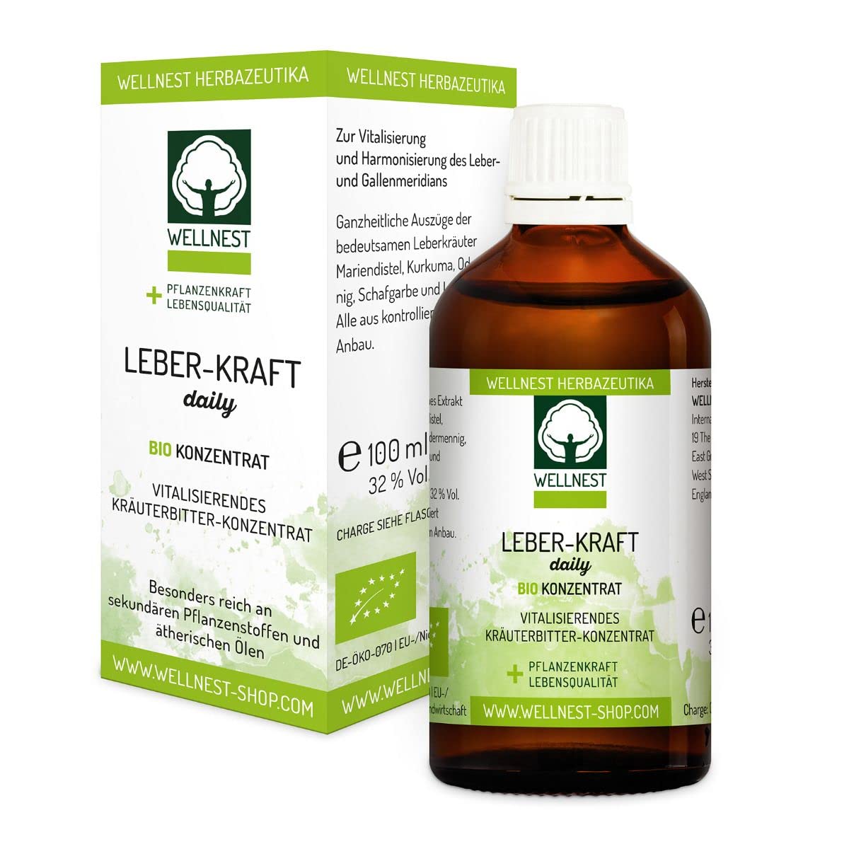 Leber-Kraft Daily Bio Konzentrat 100ml mit Mariendistel, Kurkuma, Löwenzahn, Schafgarbe und Odermennig - Manufaktur Qualität