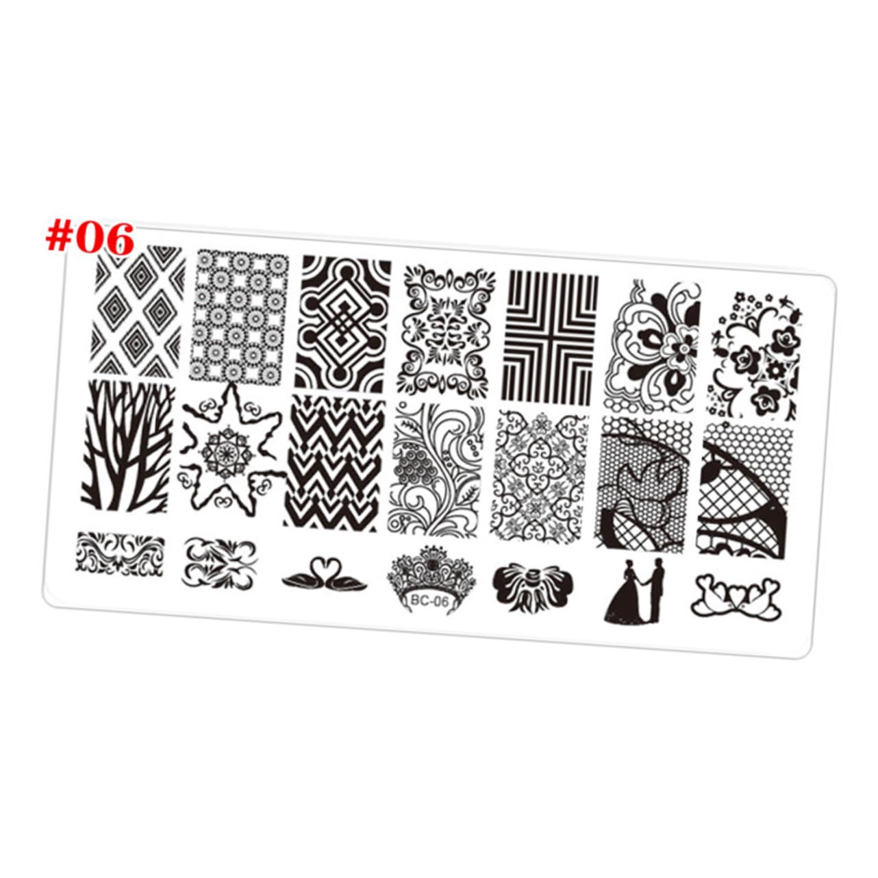 FRCOLOR 12pezzi Template Per Stamping Unghie Nail Art Design Elaborati Per Manicure e Pedicure Facile Usare Unghie