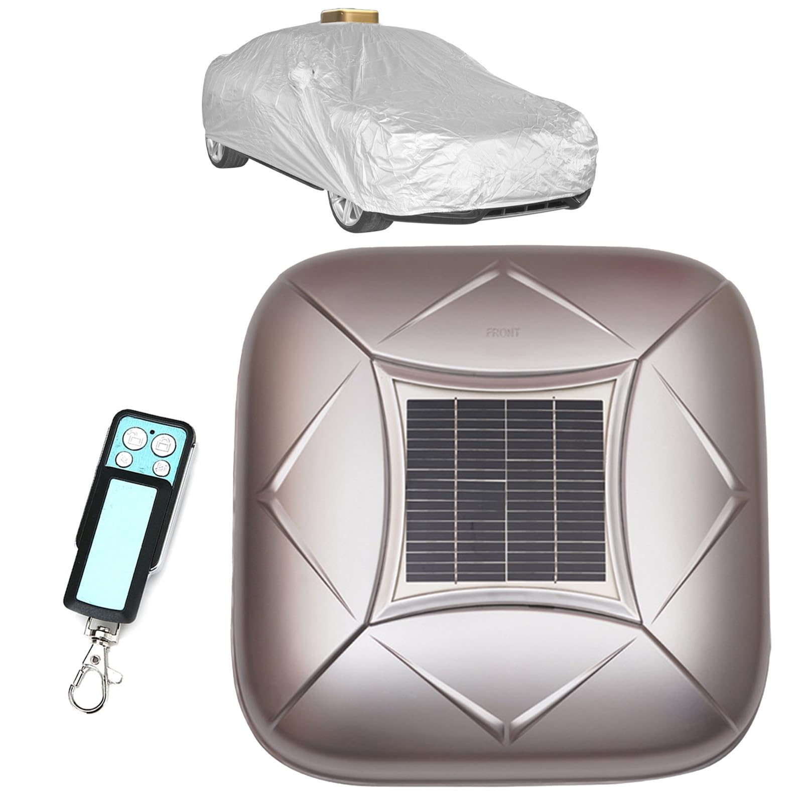 Wangyingxu Electric Smart Car Cover, Car Cover Solar Charging, Remote Control Operation, 10s Quick Installation, Multiple Sizes for Sedan SUV MPV Pickup Silver-YXXL
