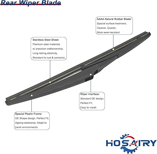 Miniatura 4 de HOSAIRY Juego de limpiaparabrisas trasero para Scion XA 2004-2006, para Dodge Journey 2009-2020 Conjunto de limpiaparabrisas trasero 68040371AA