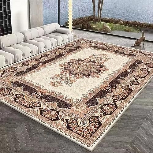 Tapis extérieur marron géométrique floral lavable 40x60 - 2