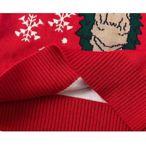 Image of Ugly Christmas Sweater Kids Girls Boys Reindeer Snowflake Knitted Xmas Holiday Pullover Sweater 2-9 Years Old