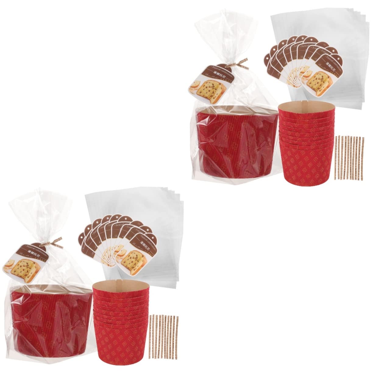 MAGICLULU 2 Juegos Copas De Pastel Corrugado Moldes Para Cupcakes Para Hornear Casos De La Magdalena Del Mini Moldes Para Pasteles Taza De La Magdalena Bollo Casos Rojo Acanalado