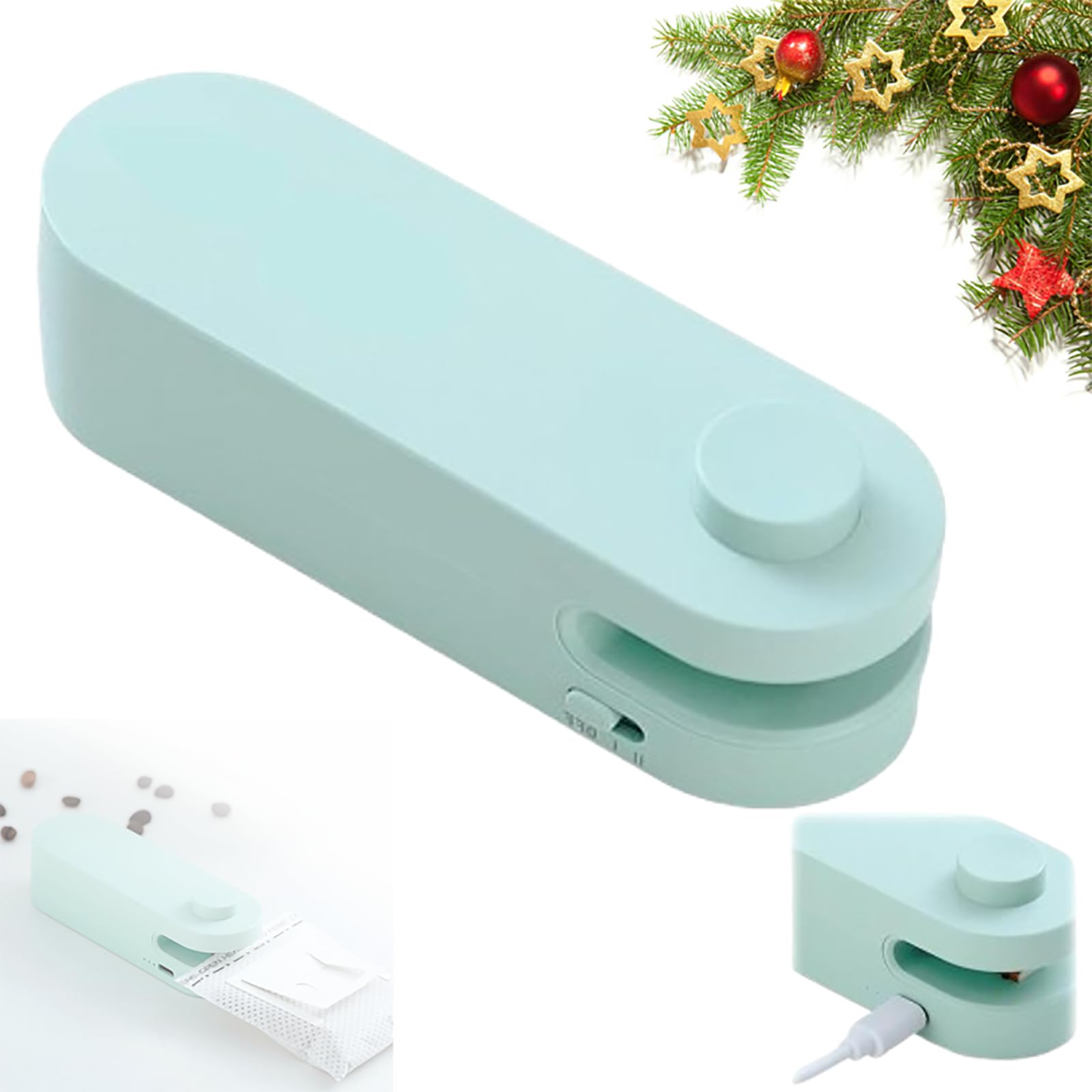 4 in 1 Mini Bag Sealer, 2024 New Mini Bag Sealer with Cutter USB Rechargeable Chip Bag Sealer Heat Seal Portable Bag Resealer for Plastic Bags Snacks