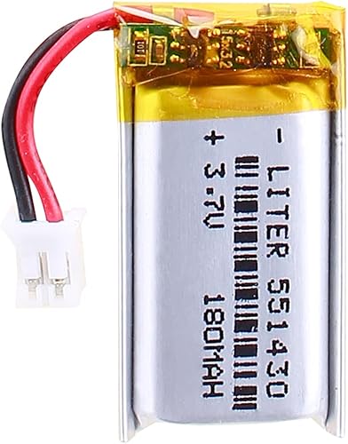 Liter energybattery 3.7V Lipo Batería 180mAh Batería recargable de polímero de iones de litio 551430 con conector JST