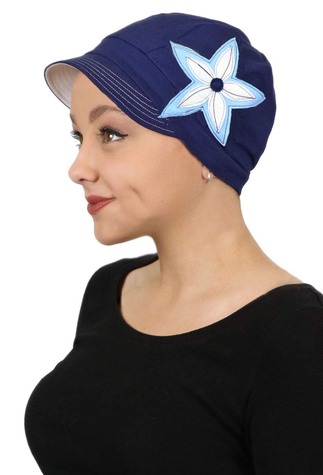 Chemo Hats for Women Cancer Headwear Head Coverings Cute Baseball Caps Cotton (Blue Moon)