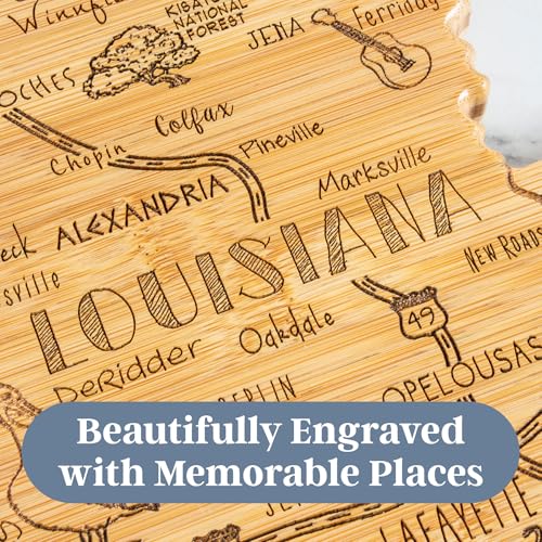 Tabla para cortar con forma de Louisiana en bambú miniatura 3