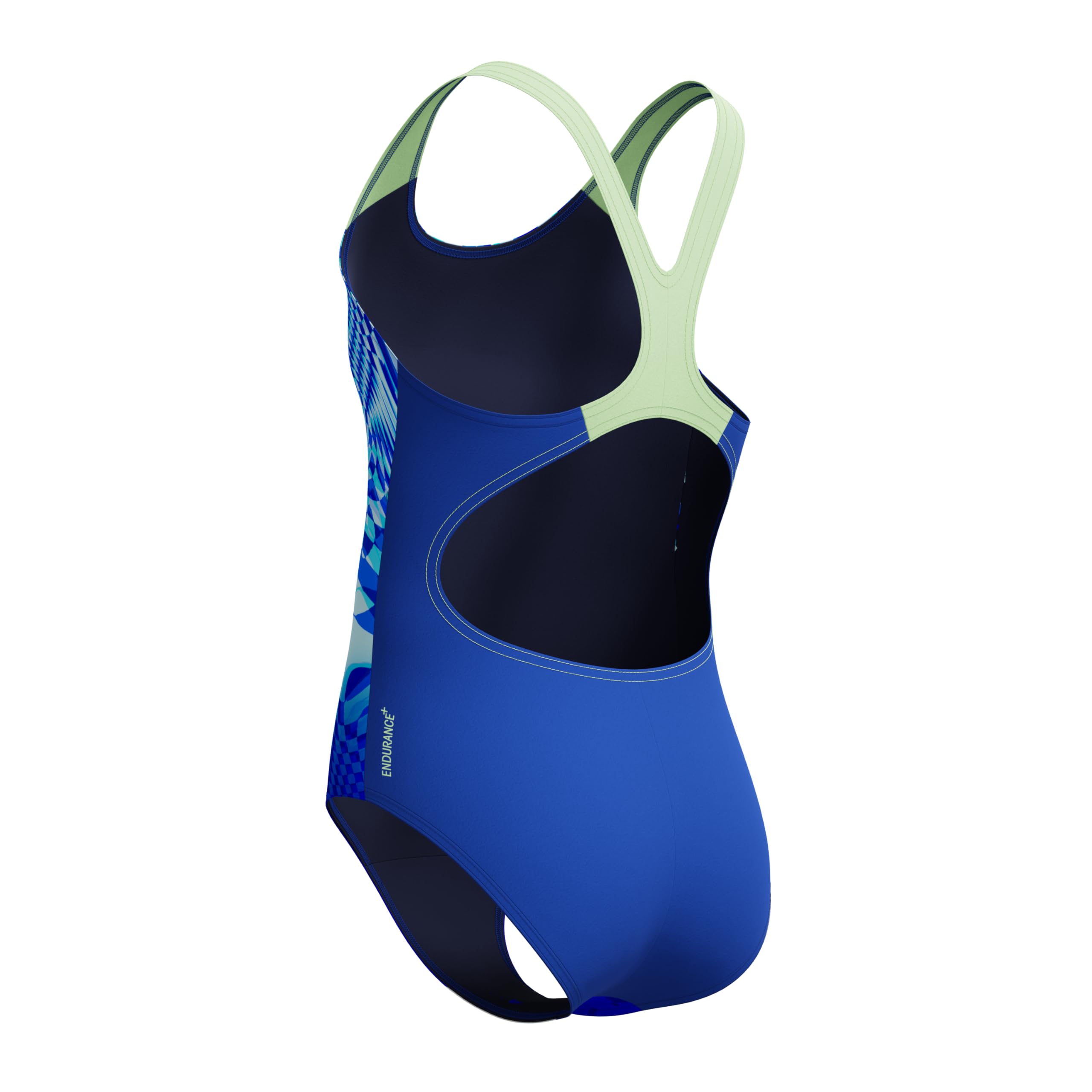 Speedo Maillot de bain pour fille avec imprimé saphir foncé/trèfle pâle