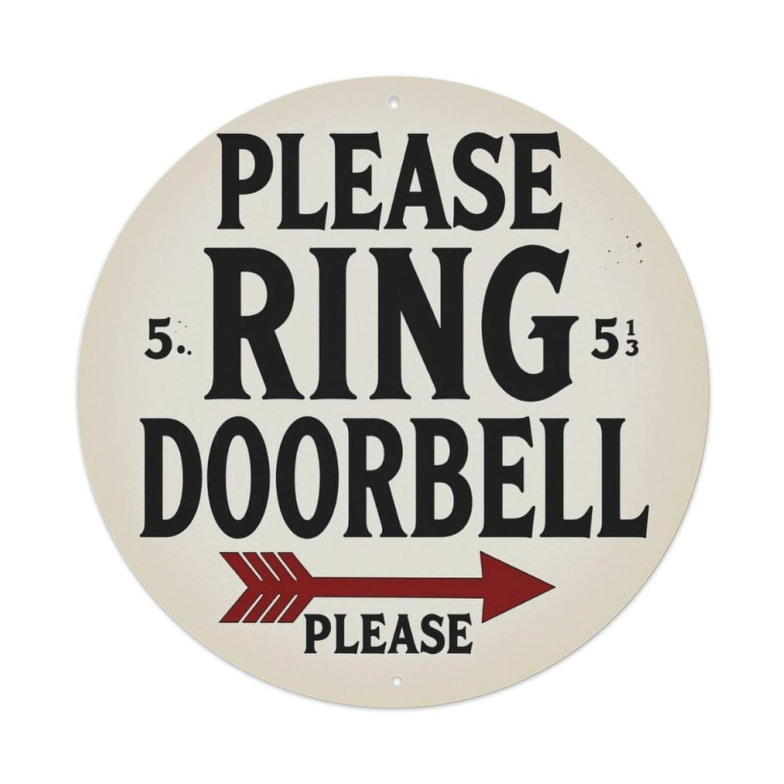 Vintage Please Ring Doorbell Round Decor Sign Vintage Aluminium Metal Sign, Retro Wall Decor for Home, Bar, Garage & Farmhouse 20x20cm