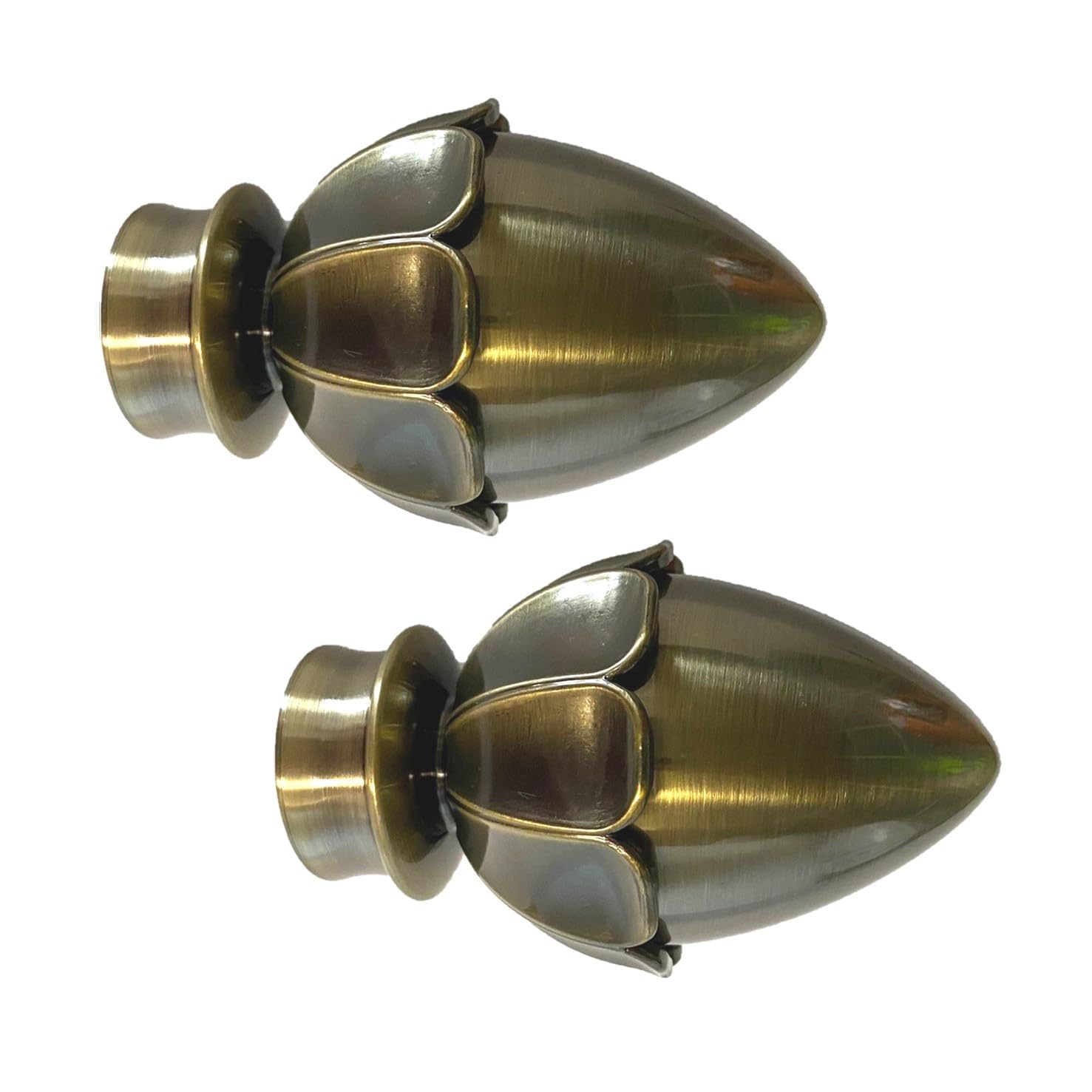 Trade Pole 28mm Curtain Pole Finials, Pole Ends, Pack of 2, Antique Brass (ACORN)