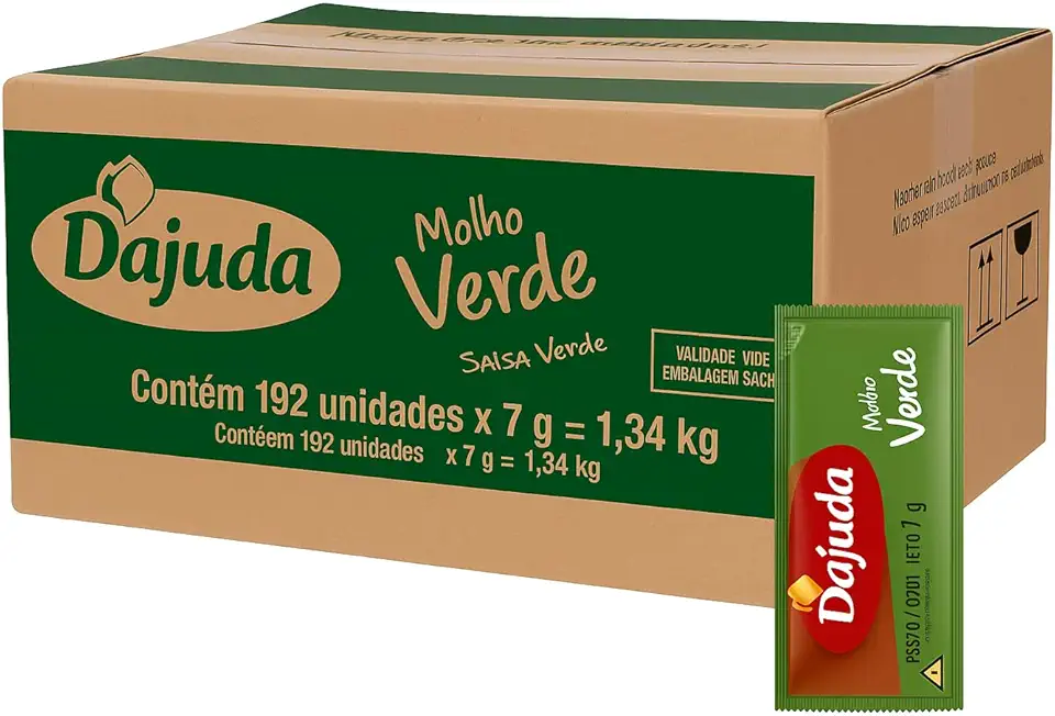 Sache Molho Verde 7g Cada Dajuda 192 Unidades