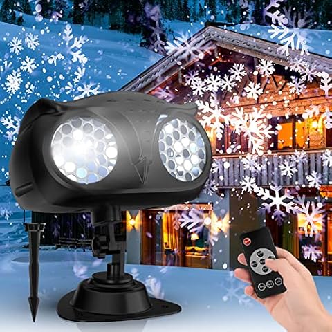 NACATIN Christmas Projector Lights, Water-Resistant Snowflakes Snow Projector Lamp with Remote Control Timer for Indoor Outdoor Xmas Halloween Birthday Party Cover