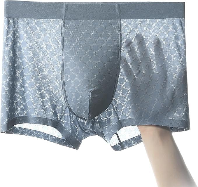 Men's Ice Silk Mesh Boxer Briefs - Breathable & Comfort Low Rise Underwear with Seamless Design for All-Day Wear3