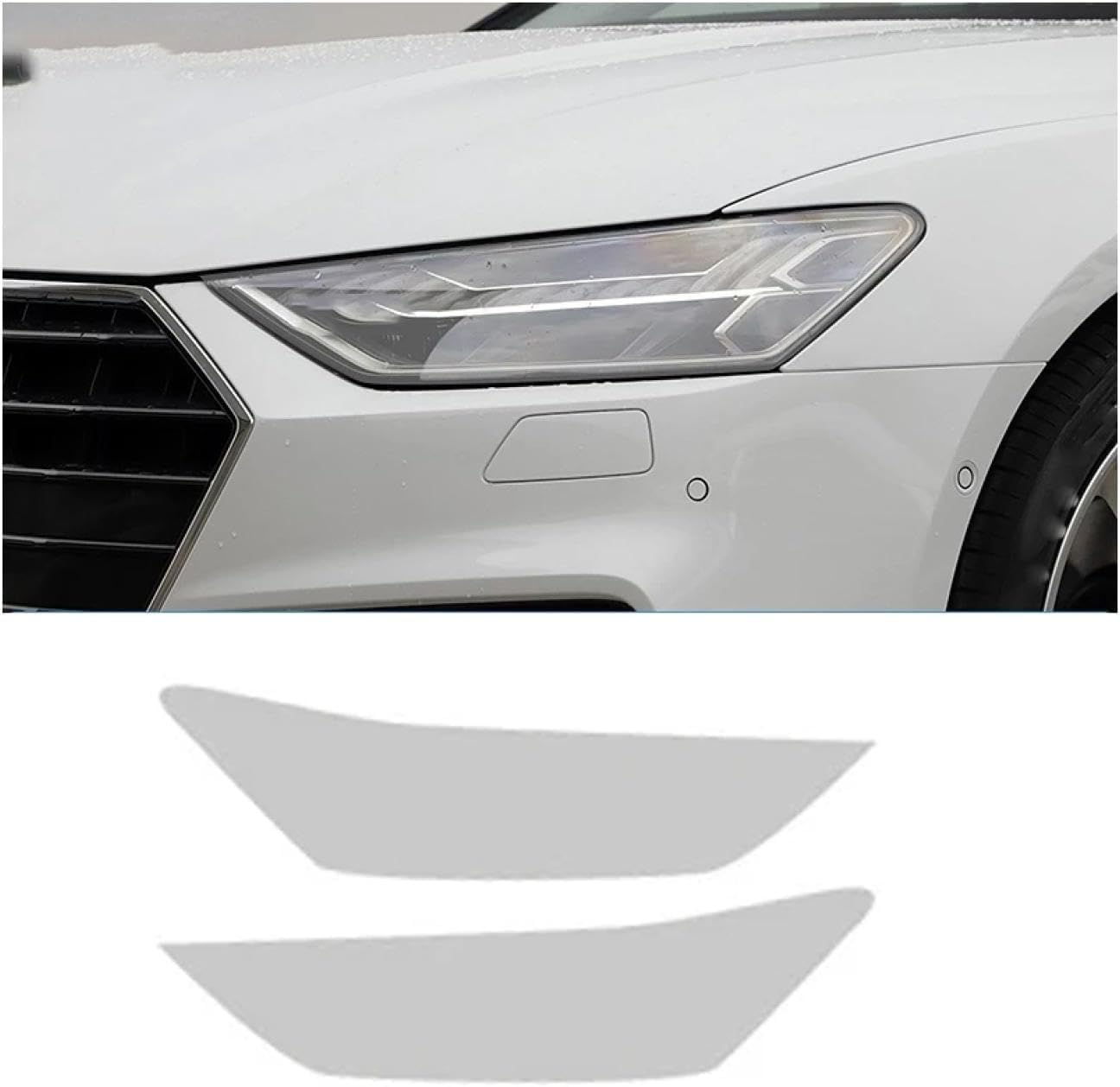 SamLng Car Front Light Film for Audi A7/S7 2019-2024 Blackened Light Controlled Car Front Headlamp Protection Film TPU Color Changing Car Headlight Film TPU Lamp Film Car Headlight Protective Film