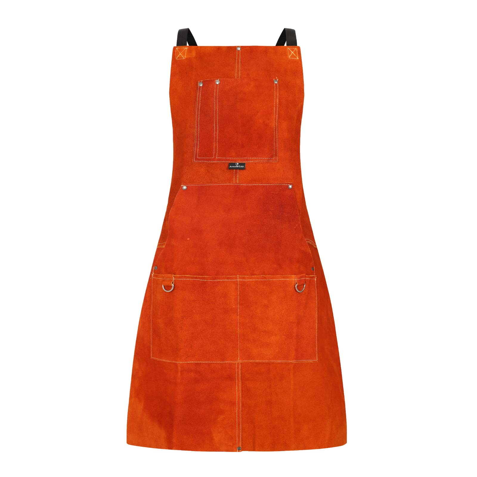 ArmaWEAR Leather Craft Apron with 6 Pockets – Heavy Duty Protection for Welding, Woodwork, Blacksmithing, Glassblowing & DIY