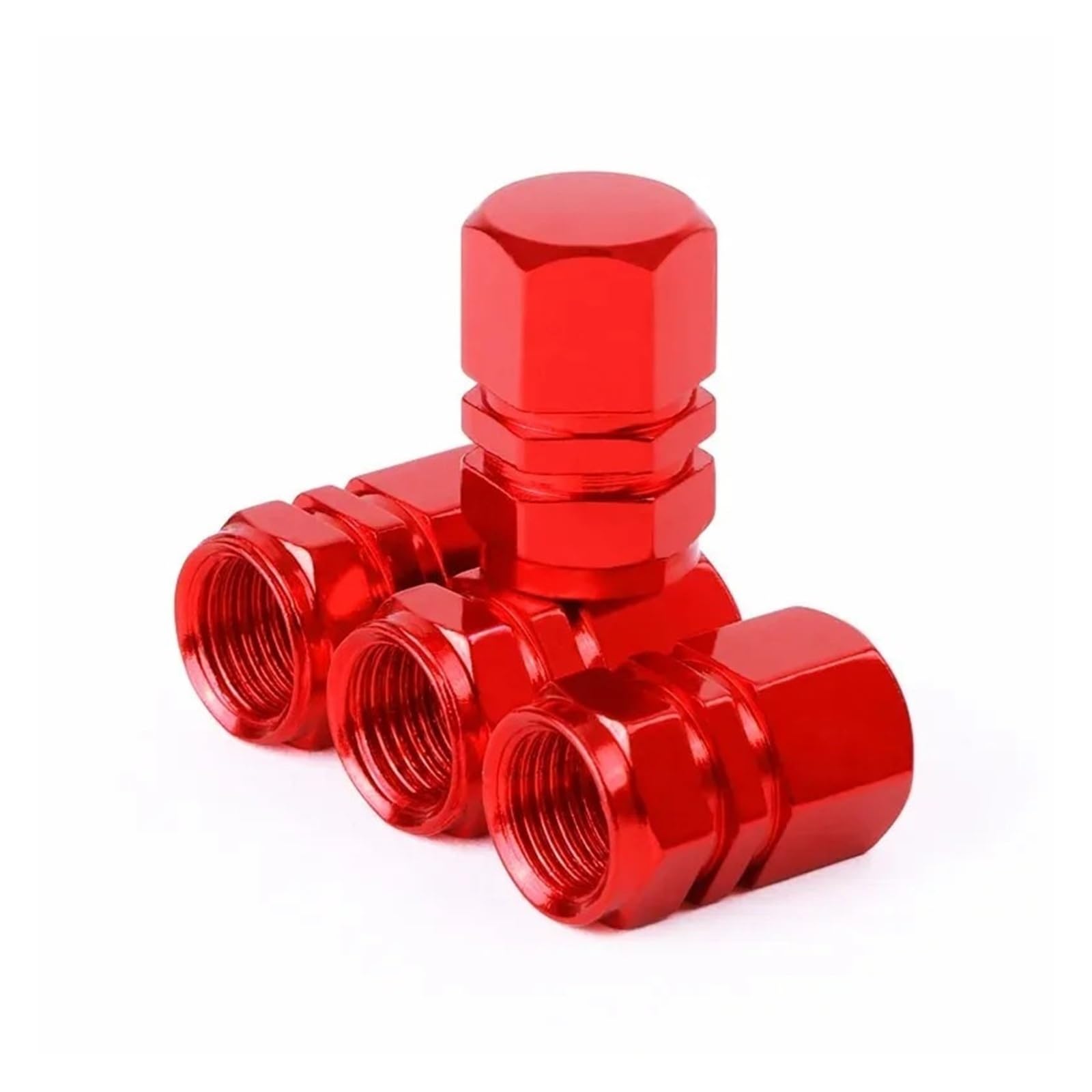 4/8 tapones de válvula de aleación de aluminio resistentes al polvo para motocicletas de coches para bicicletas (rojo, 4 unidades)