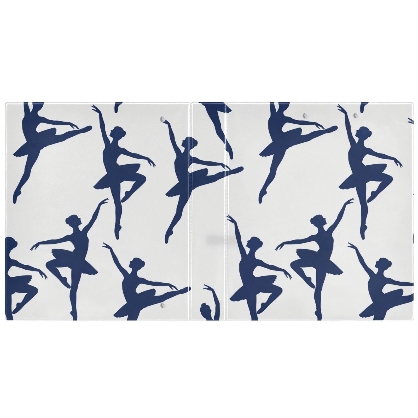Carpeta escolar de 1 y 1/2 pulgadas, bailarina de ballet, color blanco y azul