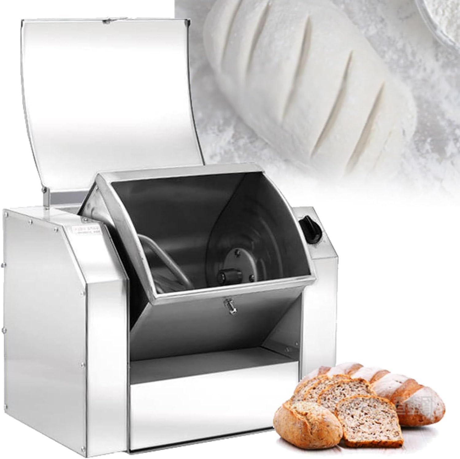 1100w/1500w Impastatrice a Spirale Professionale,Impastatrice a Spirale per Impieghi Gravosi,Con Timer,Acciaio Inox,Capacità Da 3 a 10 Kg,Per Pane,Pizza E Pasta 3KG