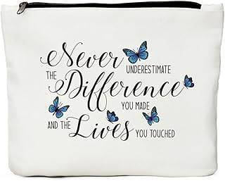Inspirational gift cosmetic bag for women, thank-you gift, birthday gift for friends, sisters gift from sisters Christmas friendship gift for her girl - never underestimate the difference