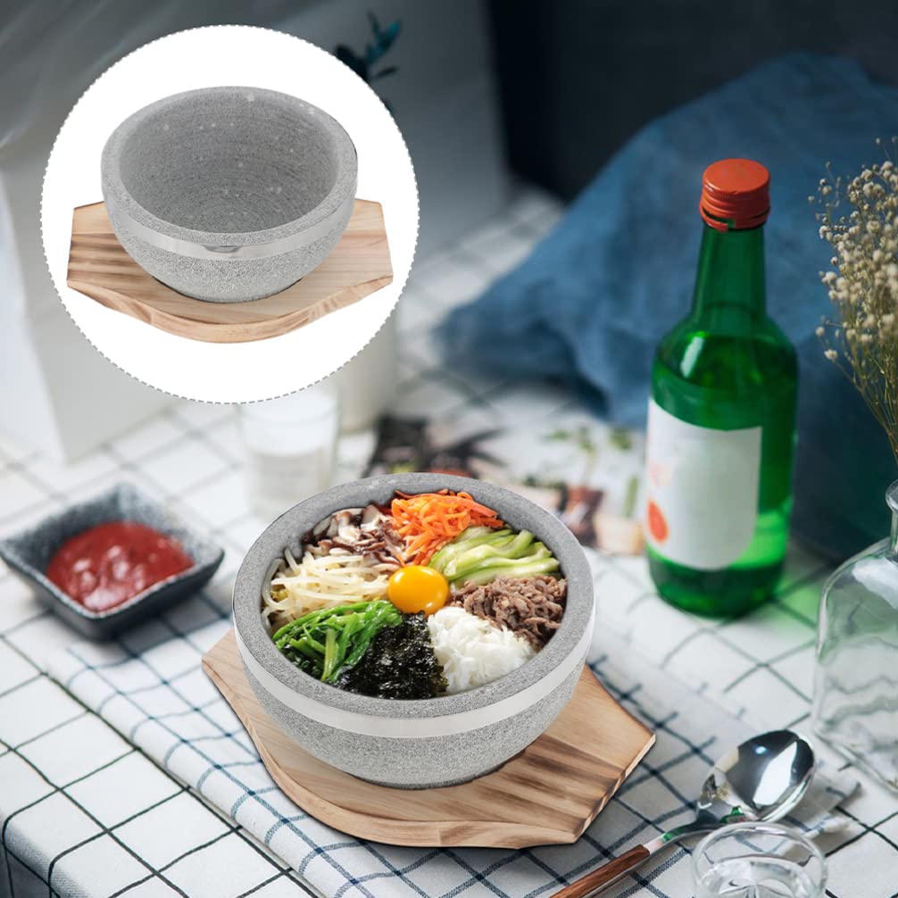 Seoul Keuken Koreaanse Premium DOLSOT met deksel, stenen kom, keramische pot, stenen pot voor Bibimbap Soep Jjigae Koreaans eten (groot 34 oz