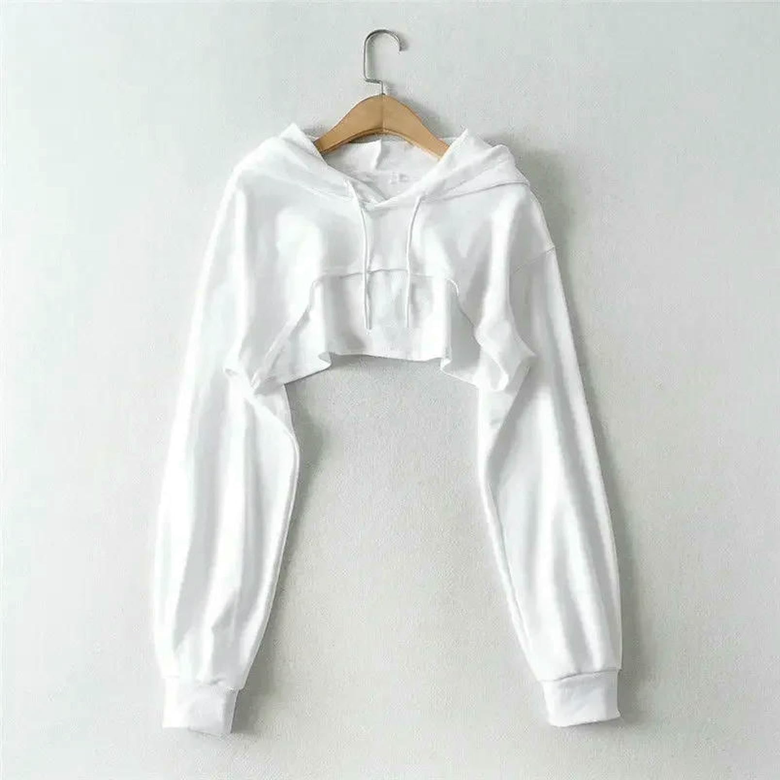 Bluza z kapturem Kobieca Osobowość Nieregularne Crop Ultra Krótki Styl Długi Rękaw Top Drop Shipping Bluza Y2k Ubrania