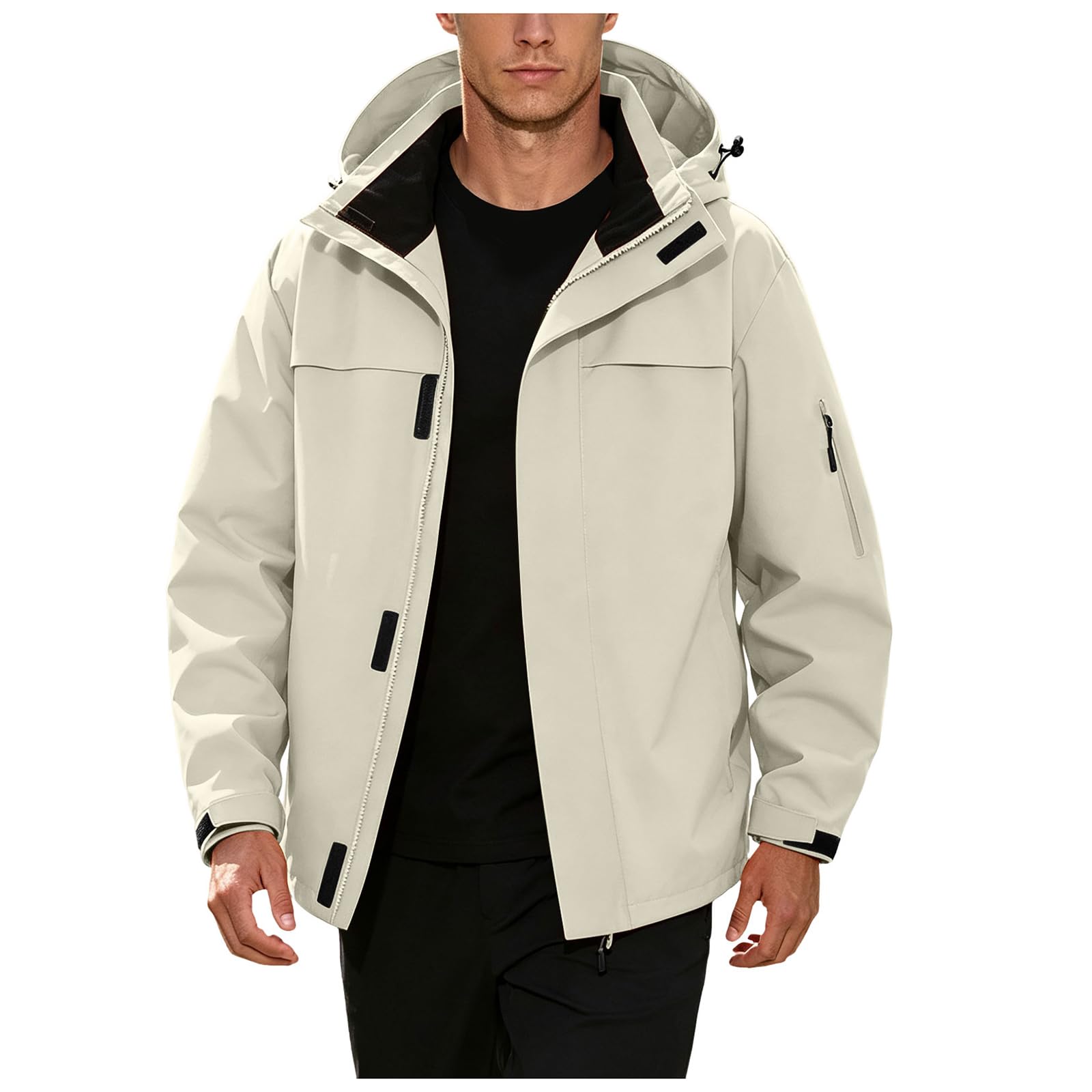Chubasquero Impermeable Entretiempo Anorak Con Capucha Cazadora Caza Con Bolsillos Chaqueta Impermeable Hombre Invierno Lluvia Y Viento Diseño Compacto Fácil De Transportar Viajes Paseos Urbanos