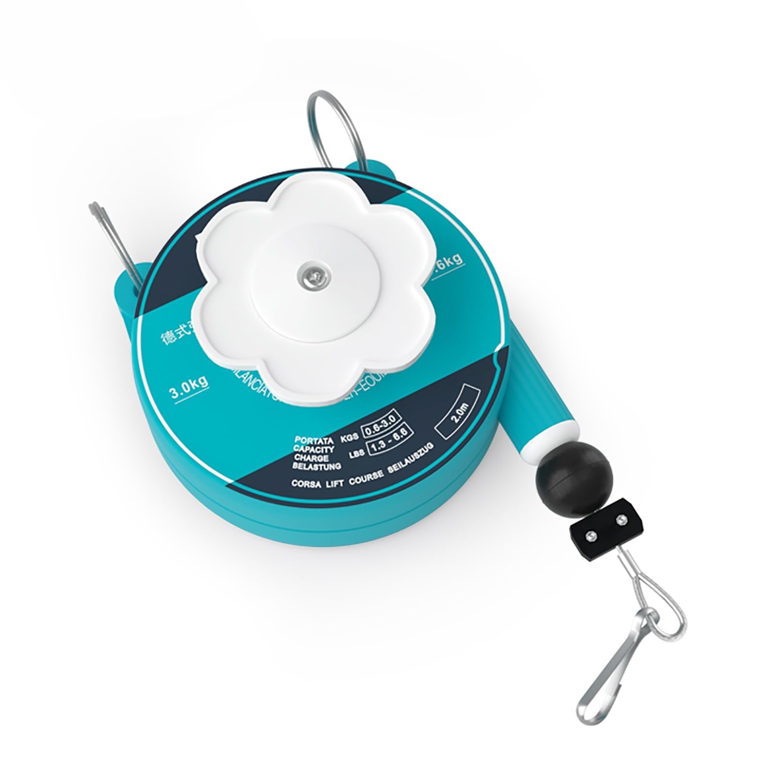 SKINII Bilanciatore A Molla Retrattile 0.6-3.0 kg, Supporto Spring Balancer, Lunghezza Telescopica 2m, per Utensili Pneumatici, Fabbrica Catena Montaggio