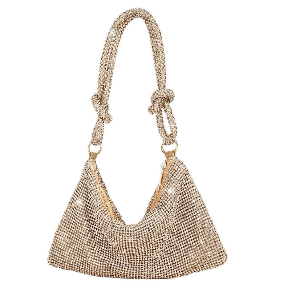 BLUE BEADS Gold Color Full Rhinestone Crystal Evening Clutch Bag - Sparkling Glitter Handbag with Shiny Shoulder Strap - Elegant Tote for Special Occasions For Women and Girls (B0C85MPRNZ) Amazon Price History, Amazon Price Tracker