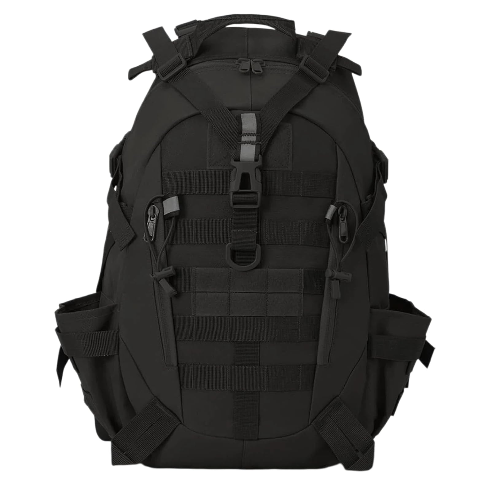 Zaino tattico da 40l per uomini Zaini da campeggio Zaini da trekking Zaini riflettenti per l'aperto Borsa da viaggio per arrampicata Zaino per la sopravvivenza(Nero)