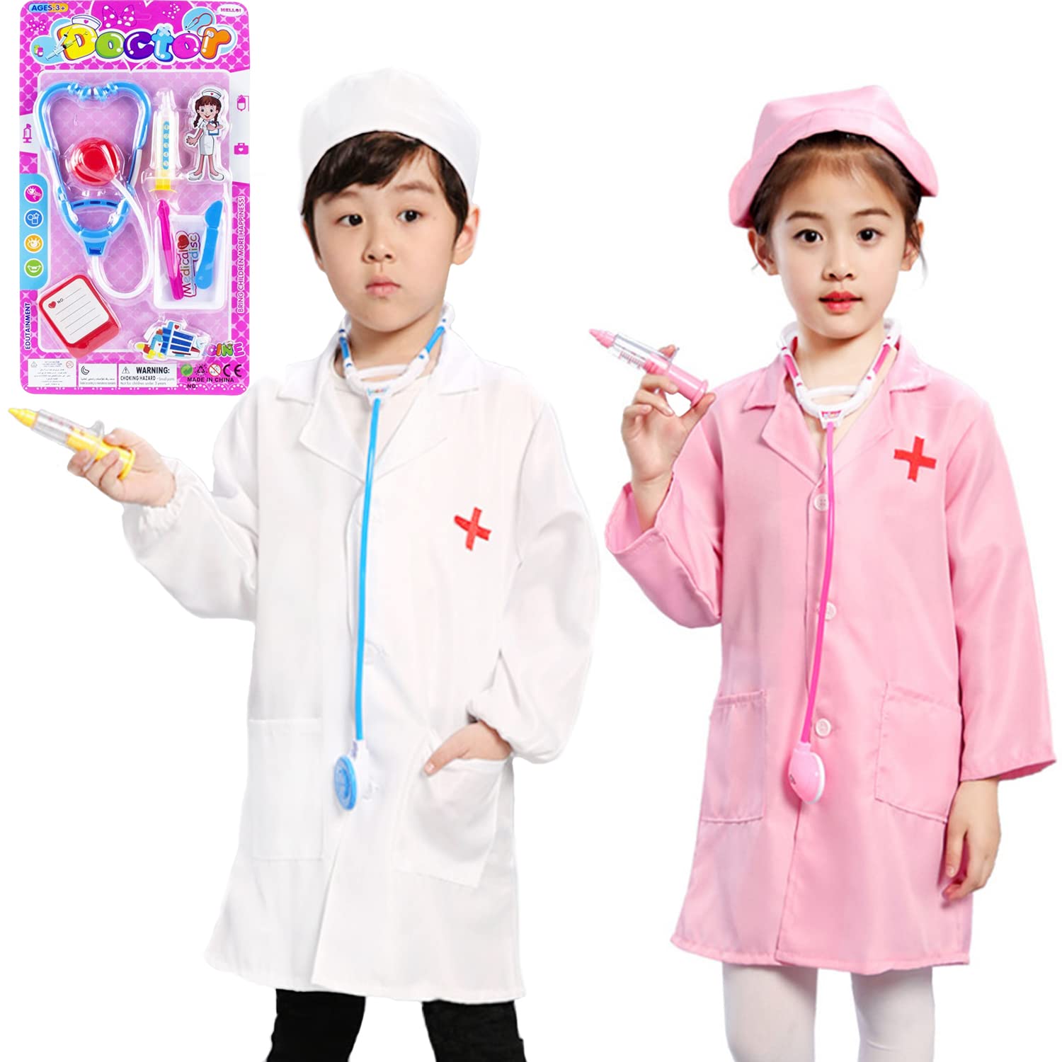 Amazon | [Gitvirgo] 白衣 子供 お医者さんごっこ 医者 ナース  