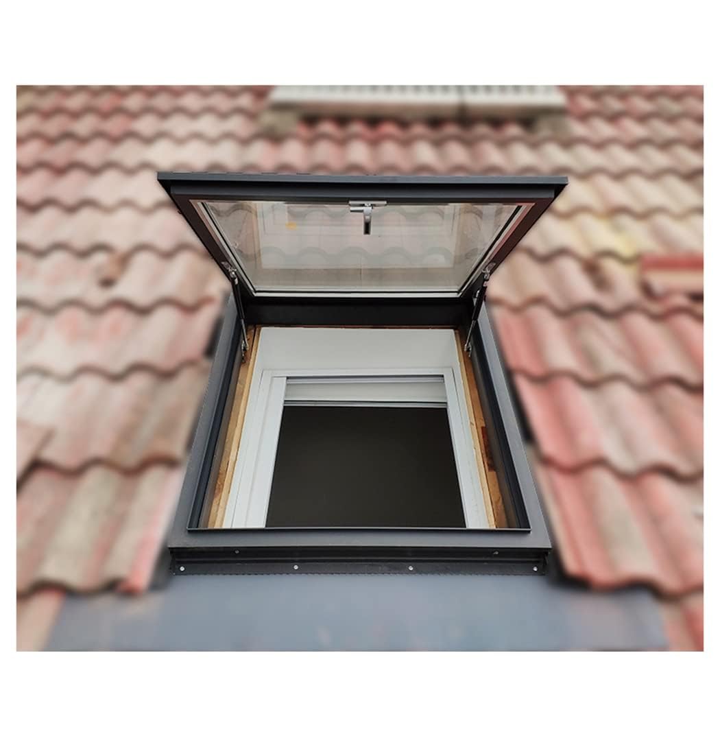 sermairRoof Window And Skylight Basement Daylighting Door Multi-angle Roof Viewing Aluminium Window Customized (700mm*1000mm/hole,Electric version)