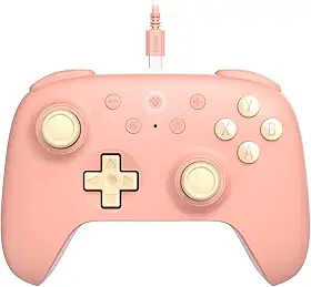 8Bitdo Ultimate 2C Wired Controller for Windows PC and Android, with 1000Hz Polling Rate, Hall Effect Joysticks and Hall Triggers, and Remappable L4/R4 Bumpers (Peach)