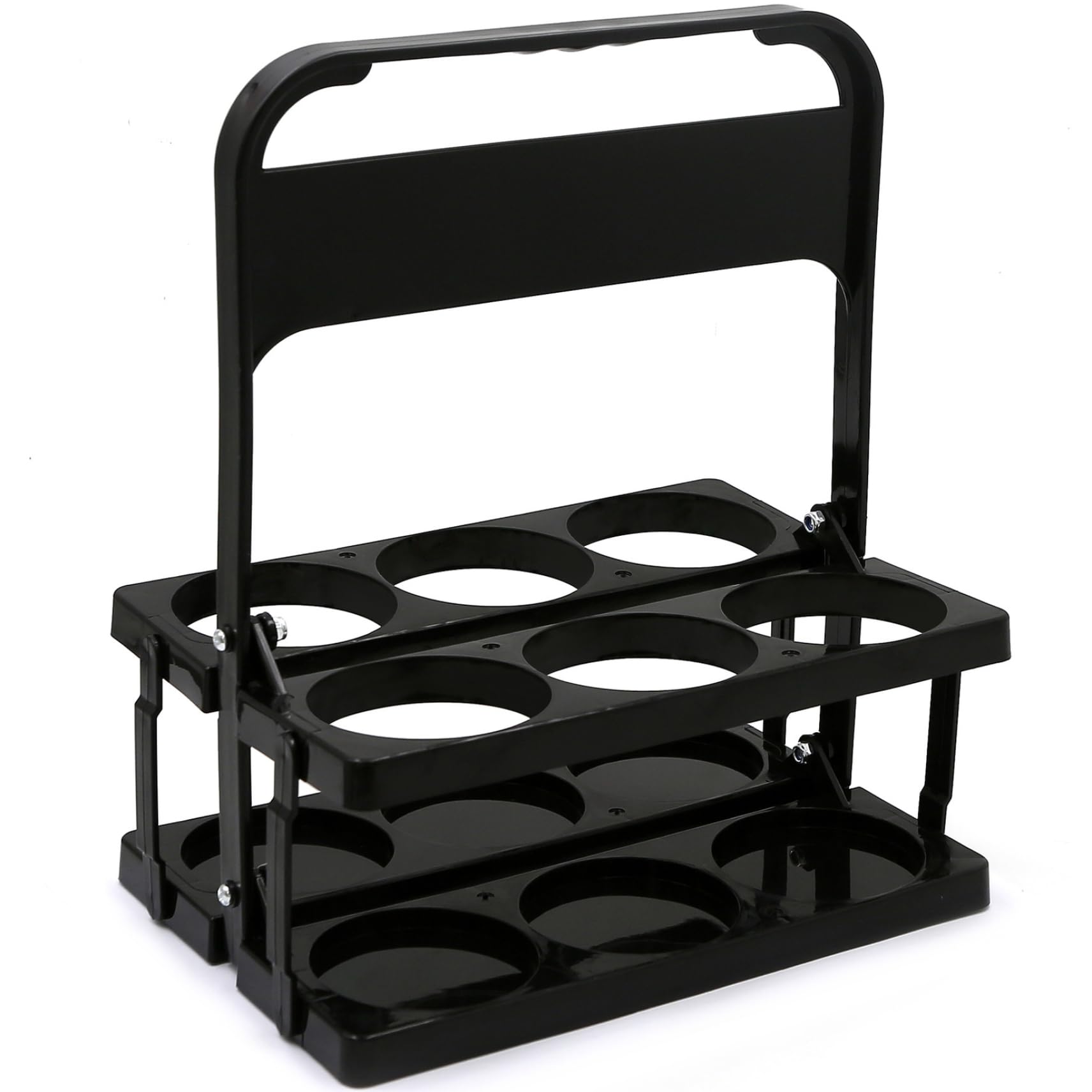 CAKEEYUM Bottle Carrier 6 Bottle 2.95 Inch Foldable Drink Carrier with Handle Reusable Drink Delivery for Beer Portable Wine for Daily Use and Party Black