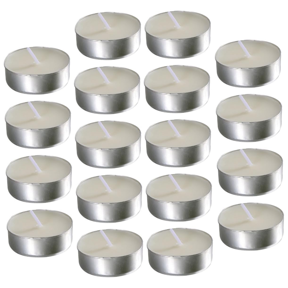 HOLIDYOYO 50pcs Romantic Tealight Candles Round Tea Light Candles White Wedding Accessory for Banquet Decorations