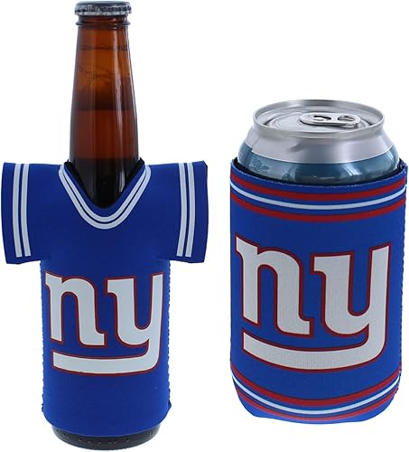 Miniatura 90 de Soporte aislante para latas y botellas de fútbol, hielera Huggie (escudo verde de Nueva York/logotipo (Jets)
