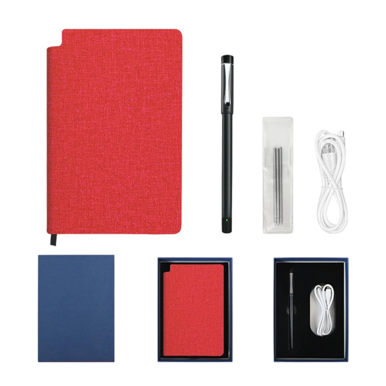 Ensemble d'écriture intelligent alimenté par AI, bloc-notes intelligent et stylo avec synchronisation en temps réel, stylo intelligent numérique, bloc-notes numérique intelligent pour prise de notes