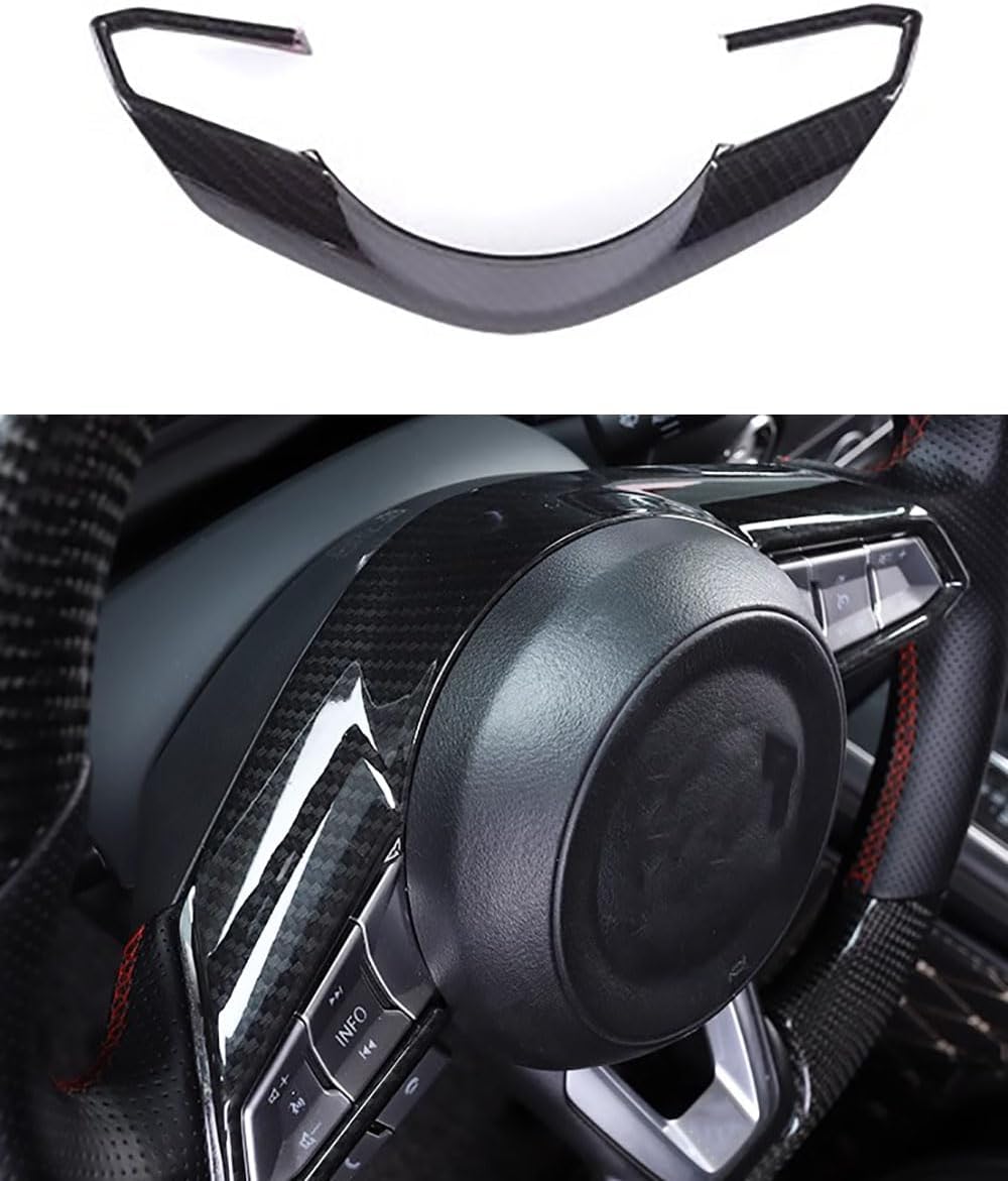 Car Accessories Fit for Mazda CX-5 CX5 2017-2023 for CX9 2016-2023 ABS Interior Steering Wheel Trim (Carbon Fiber) 1PC Set