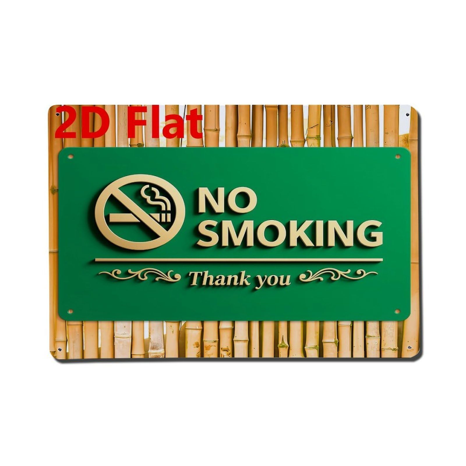 No Smoking Sign With Bamboo Background Tin Sign Metal Poster Vintage Metal Signs for Home Man Cave Bar Cafe Kitchen laundry room Wall Decorations Gift 8x12Inch