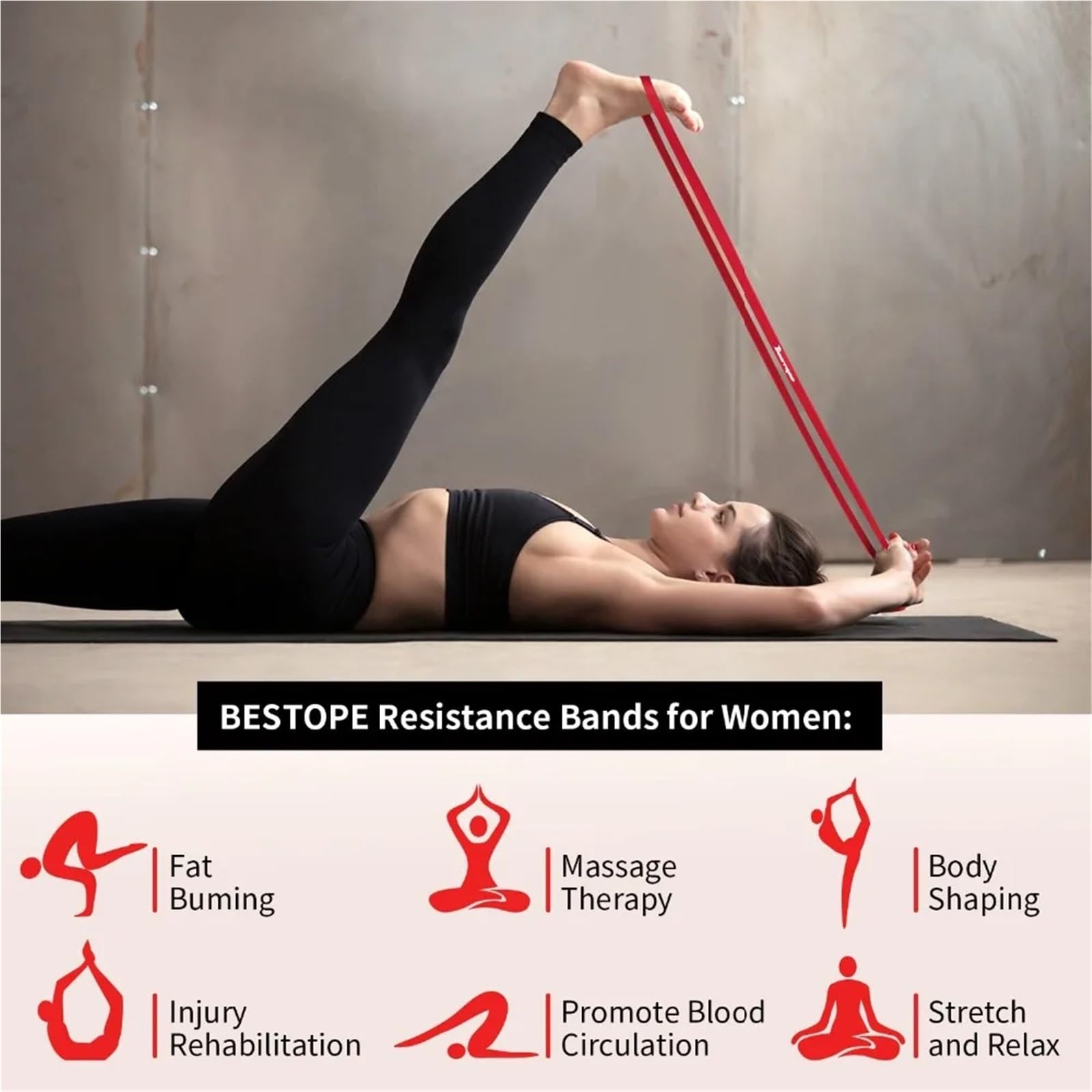 Fasce Di Resistenza Palestra Esercizi A Casa Elastico In Gomma for Uomini Donne Yoga Pilates Forza Allenamento Con I Pesi Attrezzature for Il Fitness