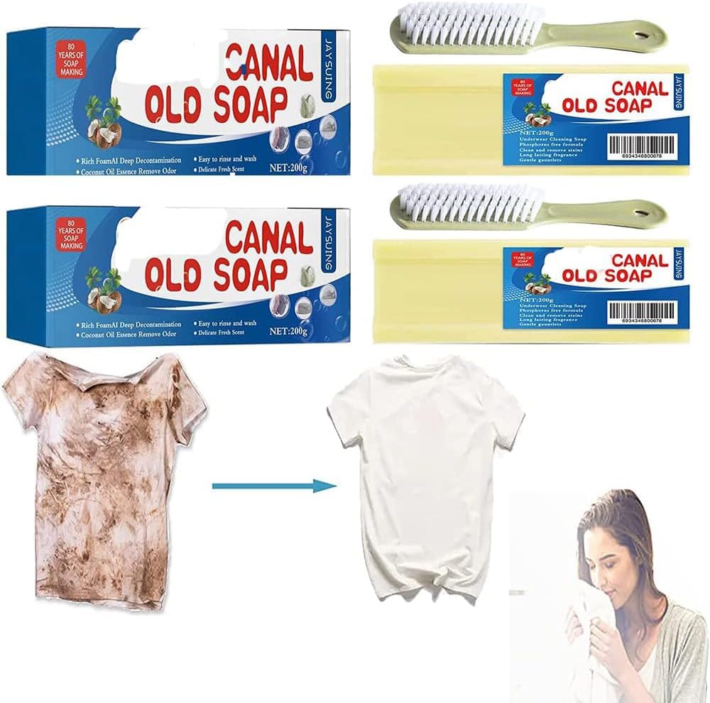 Grand Underwear Cleaning,Canal Old Soap with Brush,Laundry Bars Grand, underwear cleaning, canal old soap long lasting fragrance (2pcs)