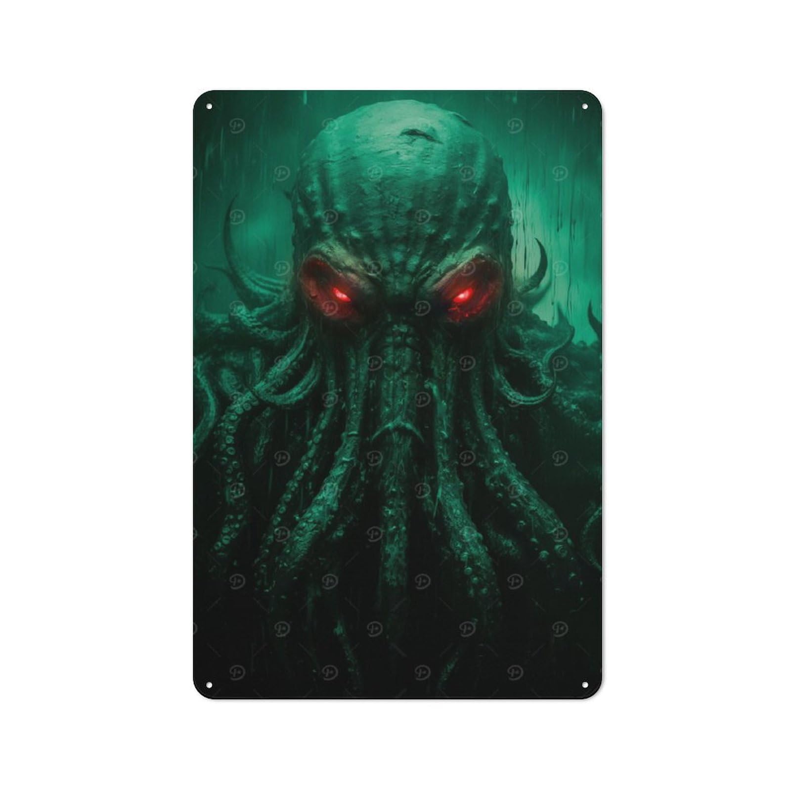 Junmoney Cthulhu Awakening Retro Metal Wall Sign 30X20cm With For Living Room Wall, Housewarming Wall Decor For People Furnishing Living Room