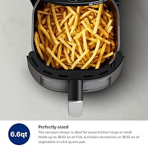 Philips Air Fryer 2000 Series - 13-in-1 functions, 6.6 Quarts, Compact Design with Cooking Window, Black, (NA231/00)