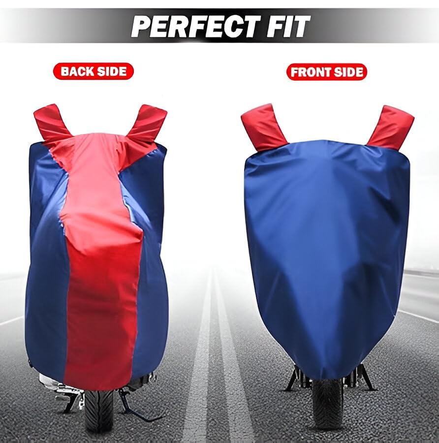 Image of AutoCart Bike Scooty Motorcycle Cover for Premium Bike (Red an Blue Color) Also Suitable for All 125 CC Bikes and Scooty and Upto 150cc Pack of 1 | Design for Suzuki GIXXER