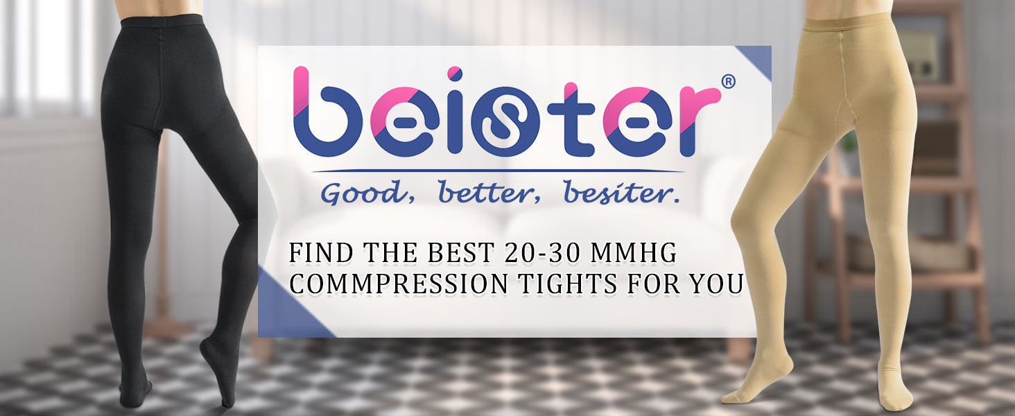 Beister Bas de compression 20-30 mmHg pour orteils fermés pour varices