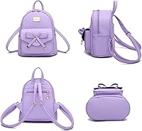 Vista 2 de Bonita mochila de piel con lazo para mujer