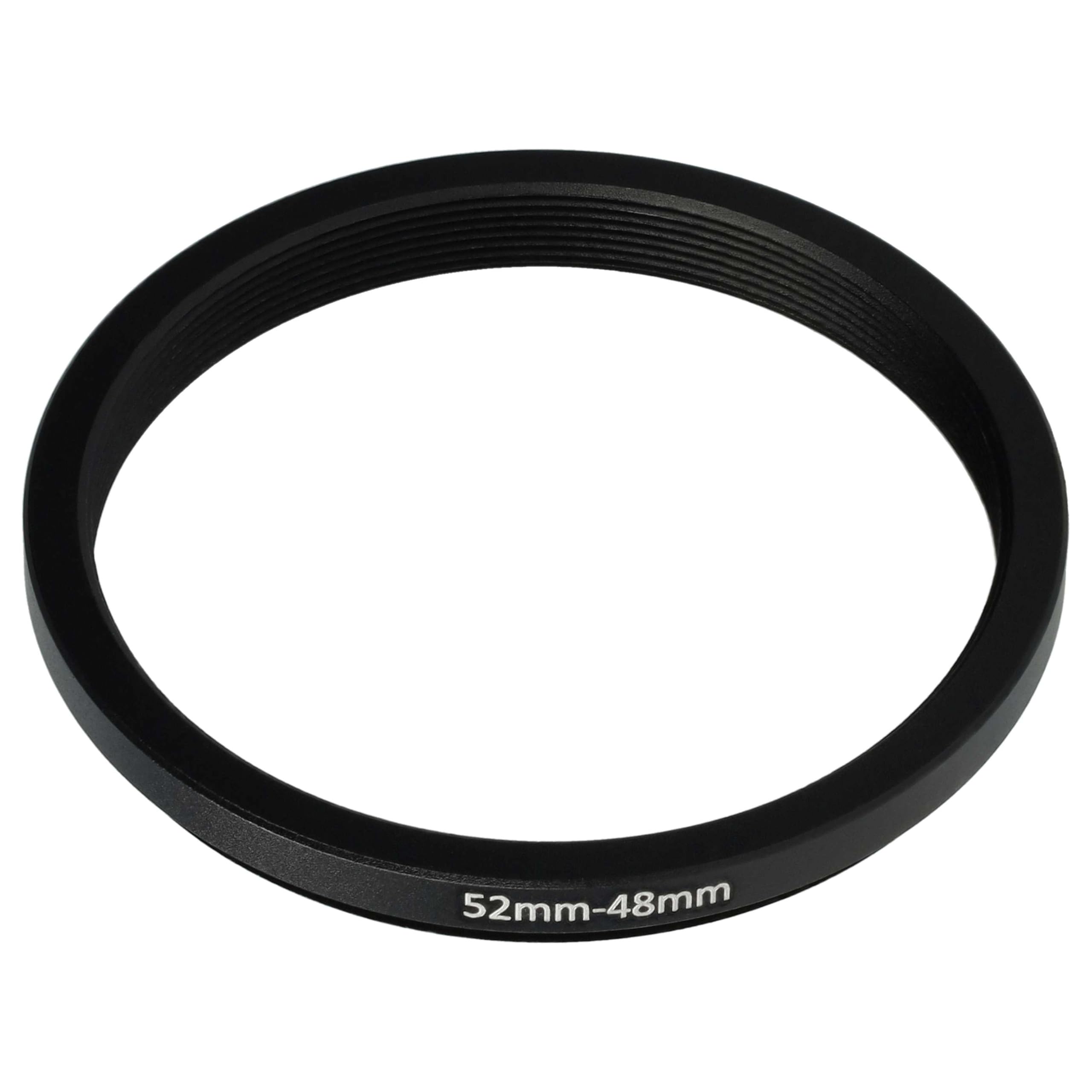 vhbw Bague d'adaptation de Filtre Step-Down de 52 mm vers 48 mm pour Objectif d'appareil Photo - Réducteur, métal, Noir