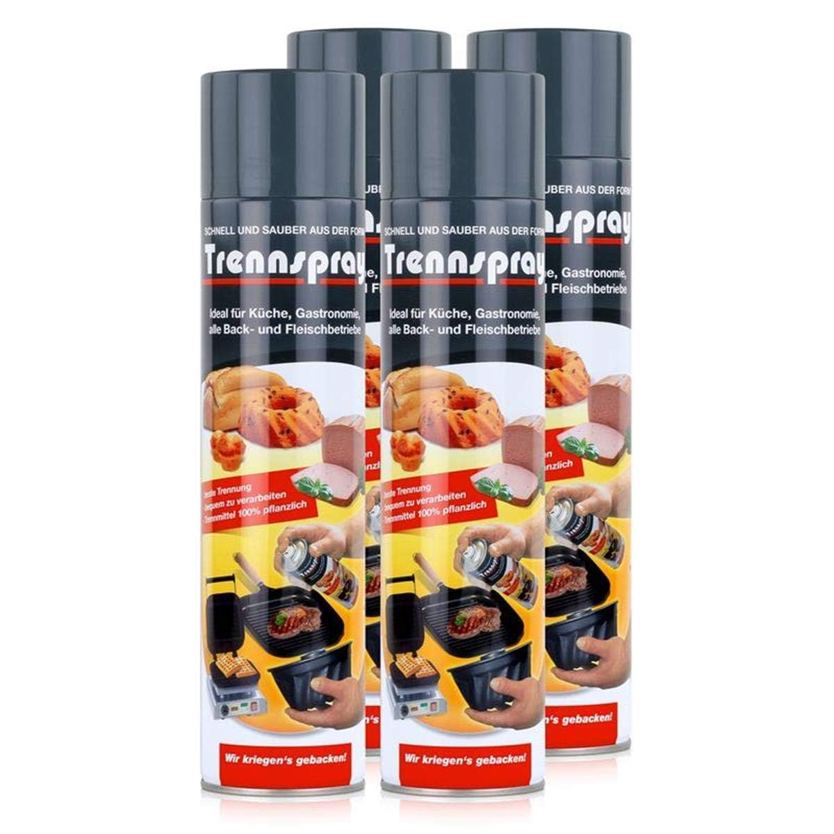 4 x 600ml Boyens Back Trennspray - Zum Grillen, Braten & Backen - Antihaftspray, Non Stick Spray für Grillroste, Plancha und Teppenyaki Grills, Kontaktgrill, Back- und Auflaufformen nur für Gewerbe