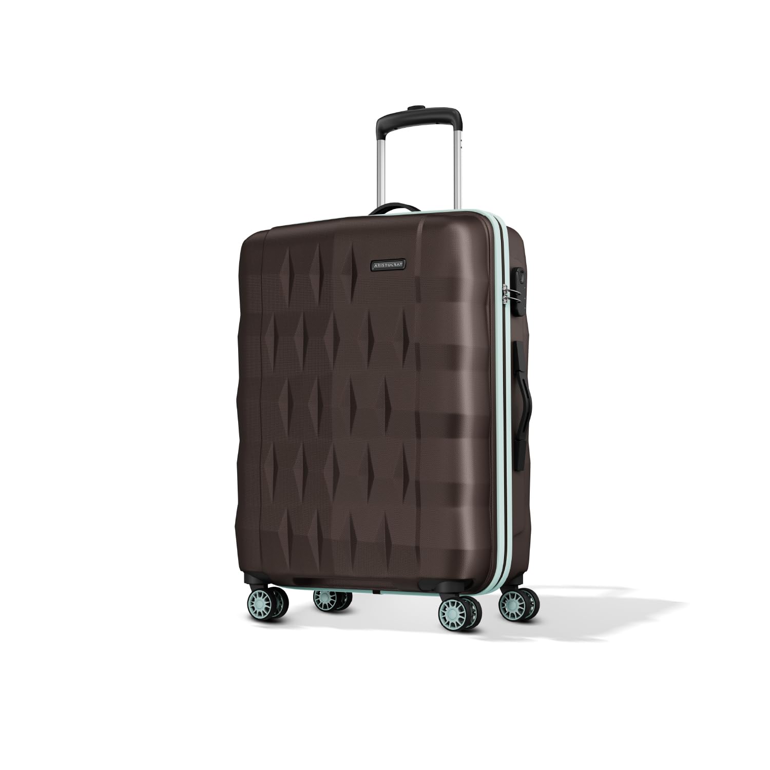 Aristocrat Comet Medium Polycarbonate Hard Case 8-Wheel Trolley Bag, Brown | Durable Case, Spacious Interiors, Combination Lock, Sturdy Zipper, Lightweight Travel Luggage, 3-Year Global Warranty